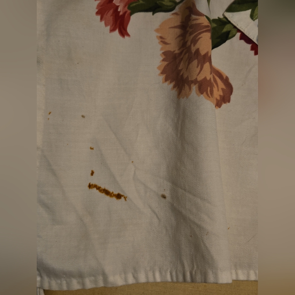 Handmade Vintage Floral Half Apron with  Rhinestones - Picture 6 of 7